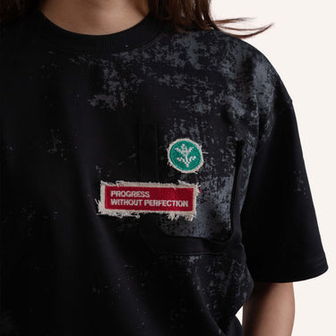 DRO WOVEN PROGRESS TEE - CHARCOAL