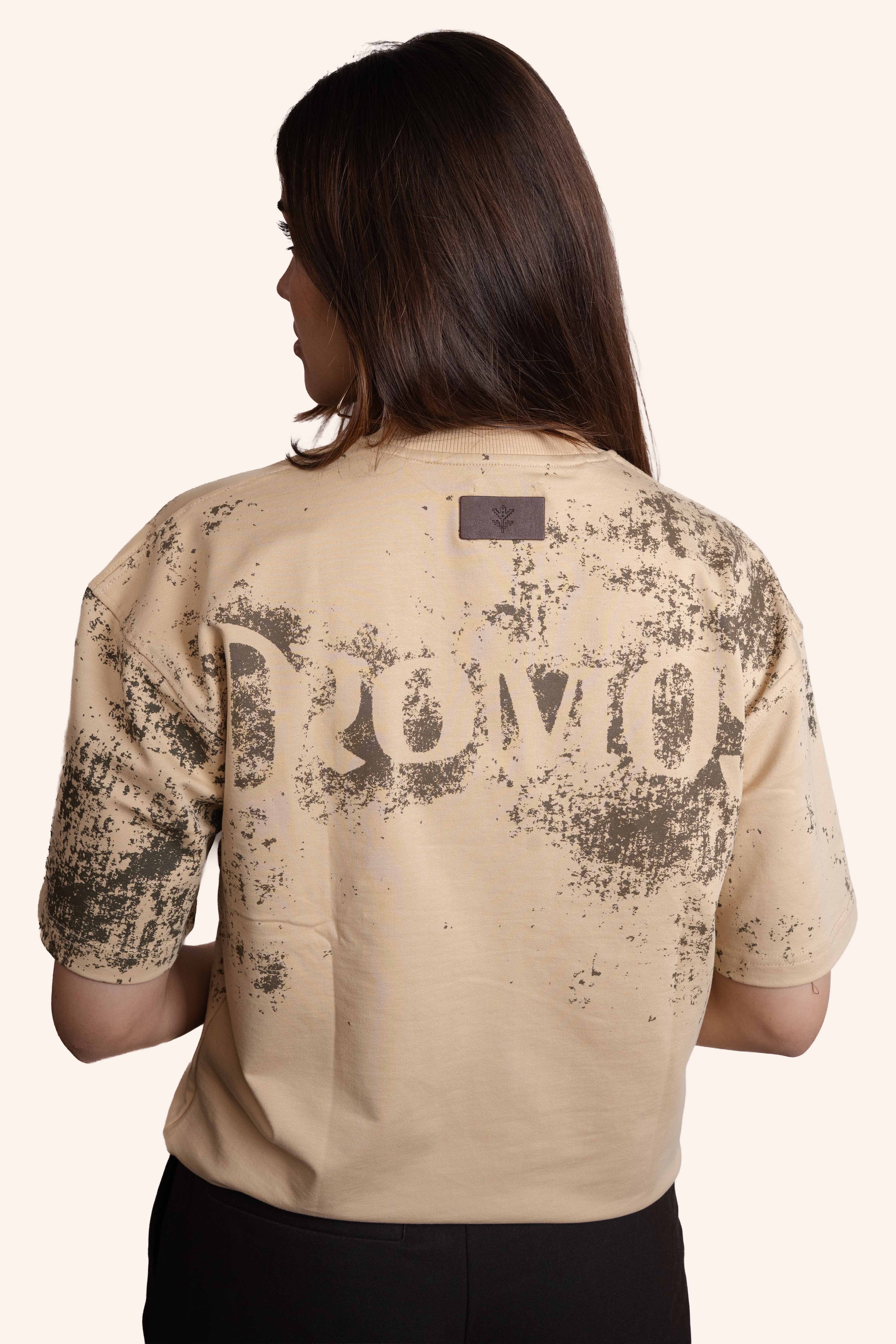 DRO WOVEN PROGRESS TEE - PEBBLE