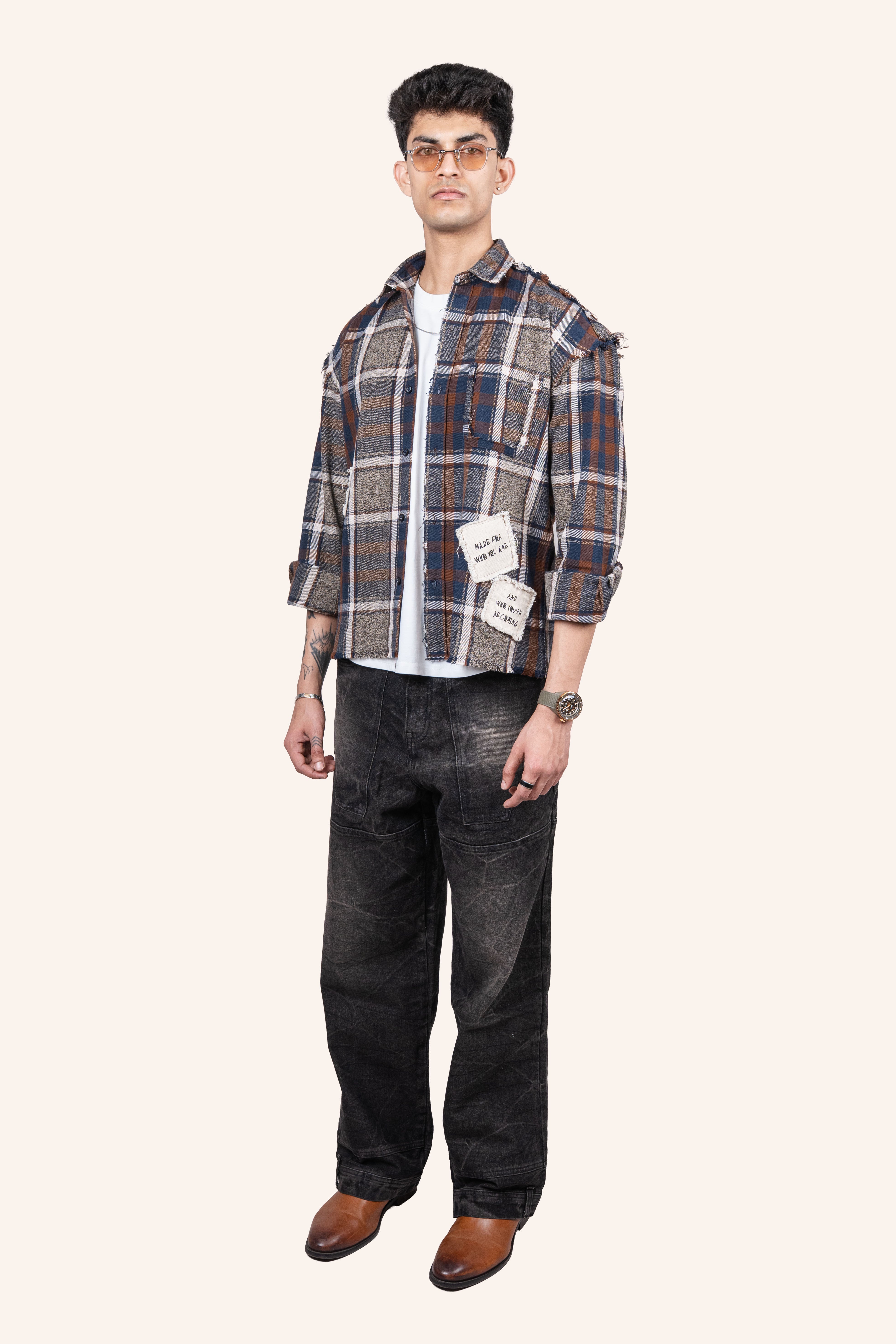 DRO JOURNEY FLANNEL - EARTH BROWN PLAID