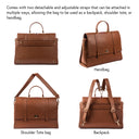 THE CONVERTIBLE WORK BAG : HANDBAG, BACKPACK TO SHOULDER TOTE - MOCHA ELEGANCE STROKES GALLERY