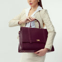 THE CONVERTIBLE WORK BAG : HANDBAG, BACKPACK TO SHOULDER TOTE - BURGUNDY BELLE STROKES GALLERY