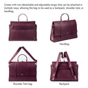 THE CONVERTIBLE WORK BAG : HANDBAG, BACKPACK TO SHOULDER TOTE - BURGUNDY BELLE STROKES GALLERY