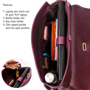 THE CONVERTIBLE WORK BAG : HANDBAG, BACKPACK TO SHOULDER TOTE - BURGUNDY BELLE STROKES GALLERY