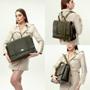 THE CONVERTIBLE WORK BAG : HANDBAG, BACKPACK TO SHOULDER TOTE - OLIVE OPULENCE STROKES GALLERY