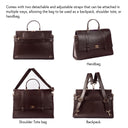 THE CONVERTIBLE WORK BAG : HANDBAG, BACKPACK TO SHOULDER TOTE - MAHOGANY MYSTIQUE STROKES GALLERY