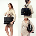 THE CONVERTIBLE WORK BAG : HANDBAG, BACKPACK TO SHOULDER TOTE - CHARCOAL CHIC STROKES GALLERY
