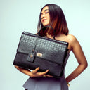 COMPACT CONVERTIBLE WORK BAG FOR 14" LAPTOPS - CHARCOAL CHIC STROKES GALLERY