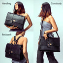 COMPACT CONVERTIBLE WORK BAG FOR 14" LAPTOPS - CHARCOAL CHIC STROKES GALLERY