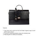 COMPACT CONVERTIBLE WORK BAG FOR 14" LAPTOPS - CHARCOAL CHIC STROKES GALLERY