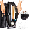 COMPACT CONVERTIBLE WORK BAG FOR 14" LAPTOPS - CHARCOAL CHIC STROKES GALLERY