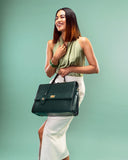 COMPACT CONVERTIBLE WORK BAG FOR 14" LAPTOPS - EMERALD ELEGANCE STROKES GALLERY