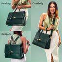COMPACT CONVERTIBLE WORK BAG FOR 14" LAPTOPS - EMERALD ELEGANCE STROKES GALLERY