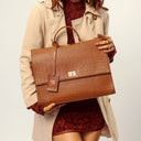 COMPACT CONVERTIBLE WORK BAG FOR 14" LAPTOPS - MOCHA ELEGANCE STROKES GALLERY