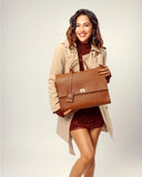 COMPACT CONVERTIBLE WORK BAG FOR 14" LAPTOPS - MOCHA ELEGANCE STROKES GALLERY