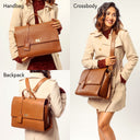 COMPACT CONVERTIBLE WORK BAG FOR 14" LAPTOPS - MOCHA ELEGANCE STROKES GALLERY