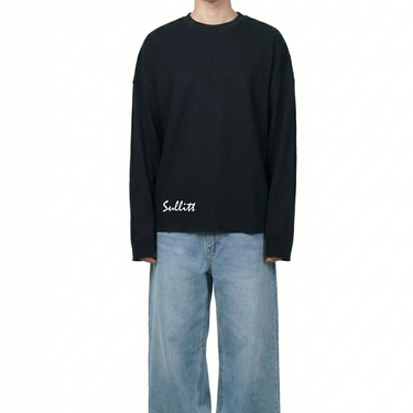 SOBER STATE BLACK WAFFLE SWEATSHIRT