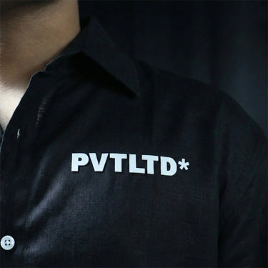BLACK COTTON LINEN SHIRT