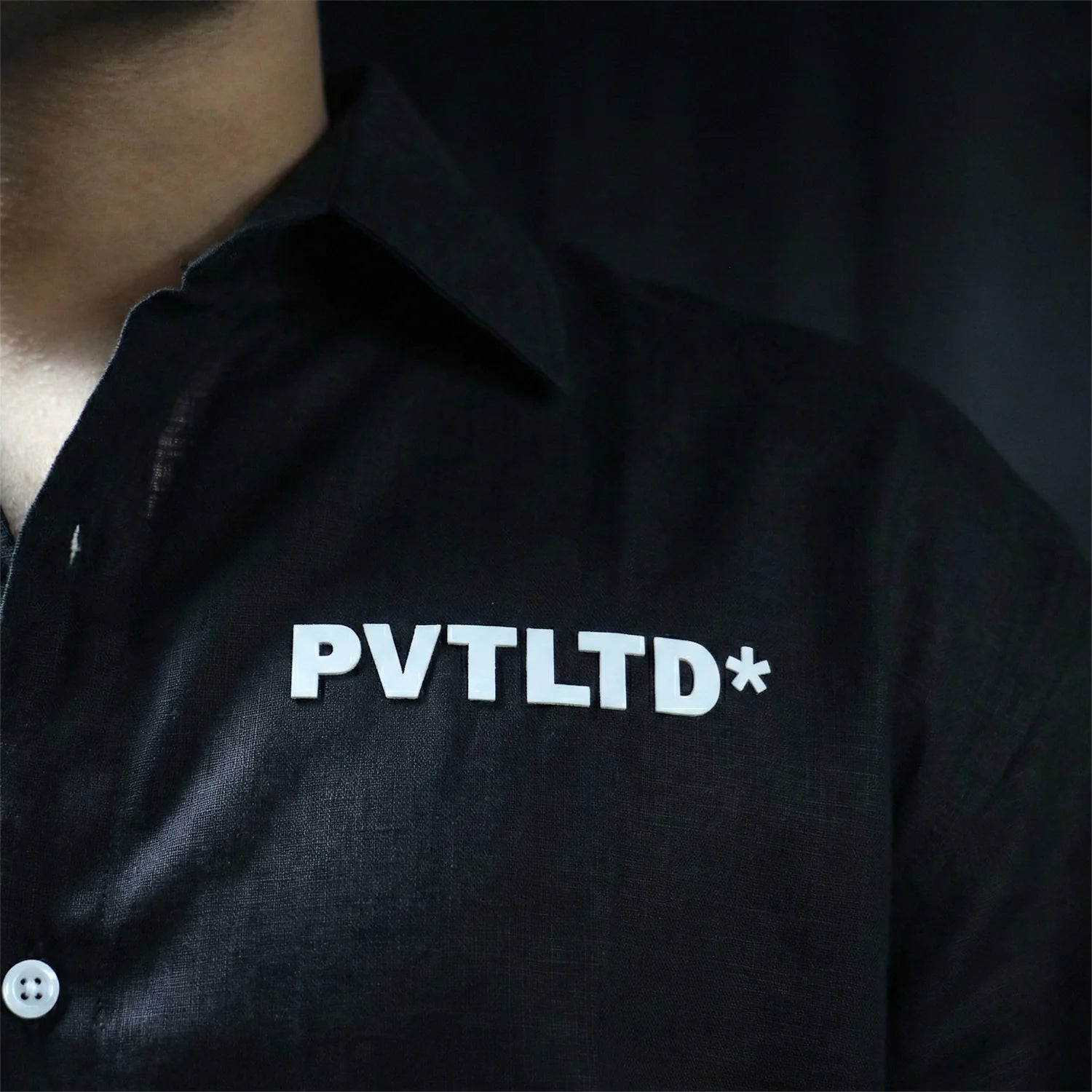 BLACK COTTON LINEN SHIRT