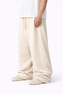 CLASSIC CREAM WIDE LEG BAGGY SWEATPANTS