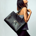 CHARCOAL CHIC AMIRA TOTE BAG FOR 16' LAPTOPS STROKES GALLERY