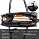 CHARCOAL CHIC AMIRA TOTE BAG FOR 16' LAPTOPS STROKES GALLERY