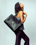 CHARCOAL CHIC AMIRA TOTE BAG FOR 16' LAPTOPS STROKES GALLERY