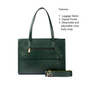 EMERALD ELEGANCE AMIRA TOTE BAG FOR 16' LAPTOPS STROKES GALLERY