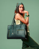 EMERALD ELEGANCE AMIRA TOTE BAG FOR 16' LAPTOPS STROKES GALLERY