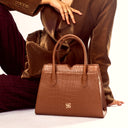 MOCHA ELEGANCE POISE HANDBAG STROKES GALLERY
