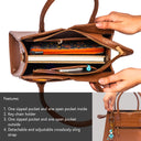 MOCHA ELEGANCE POISE HANDBAG STROKES GALLERY