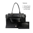 CHARCOAL CHIC GRANDE TOTE BAG FOR 17' LAPTOPS STROKES GALLERY