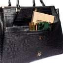 CHARCOAL CHIC GRANDE TOTE BAG FOR 17' LAPTOPS STROKES GALLERY