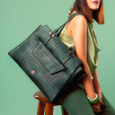 EMERALD ELEGANCE GRANDE TOTE BAG FOR 17' LAPTOPS STROKES GALLERY