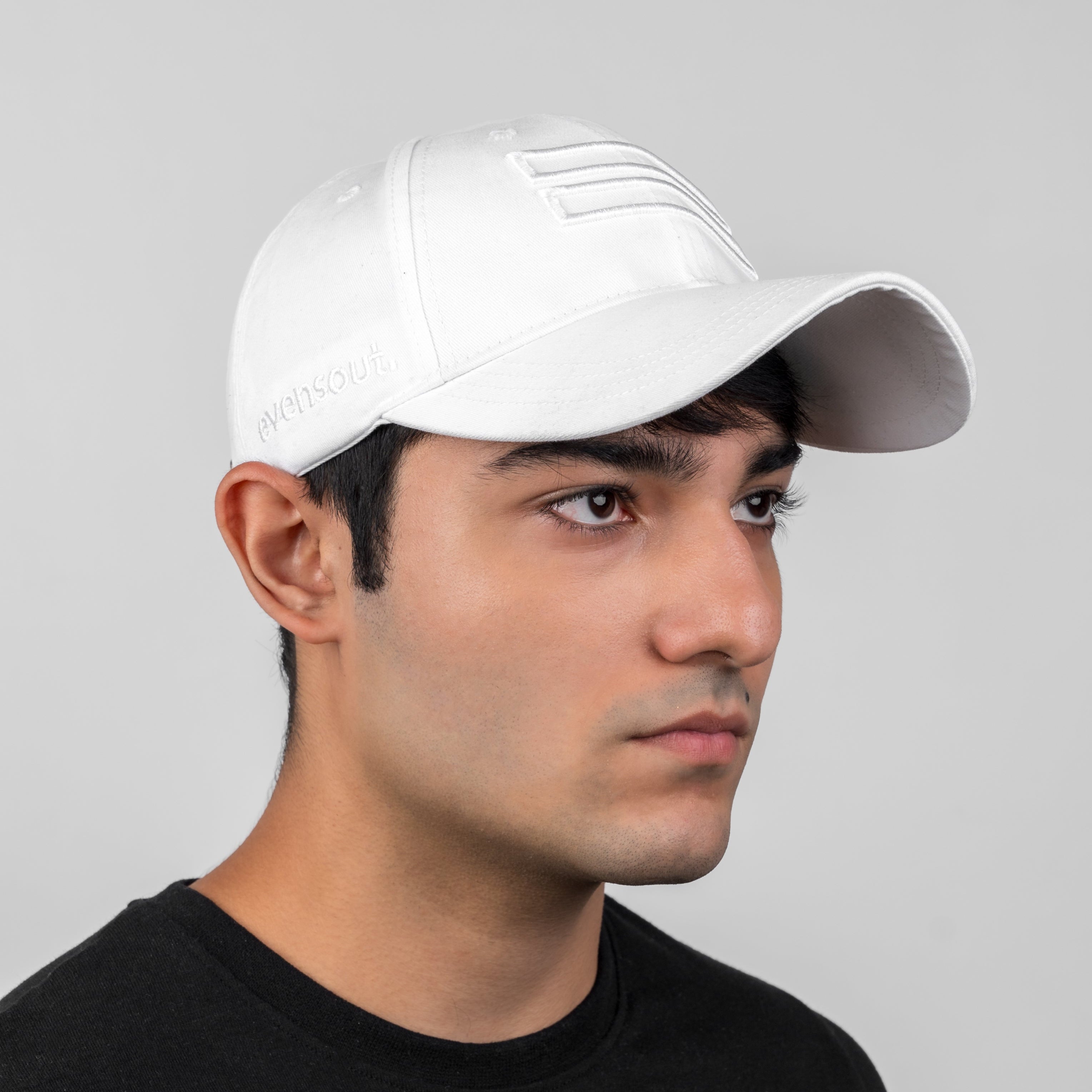 Classic white monochrome baseball cap