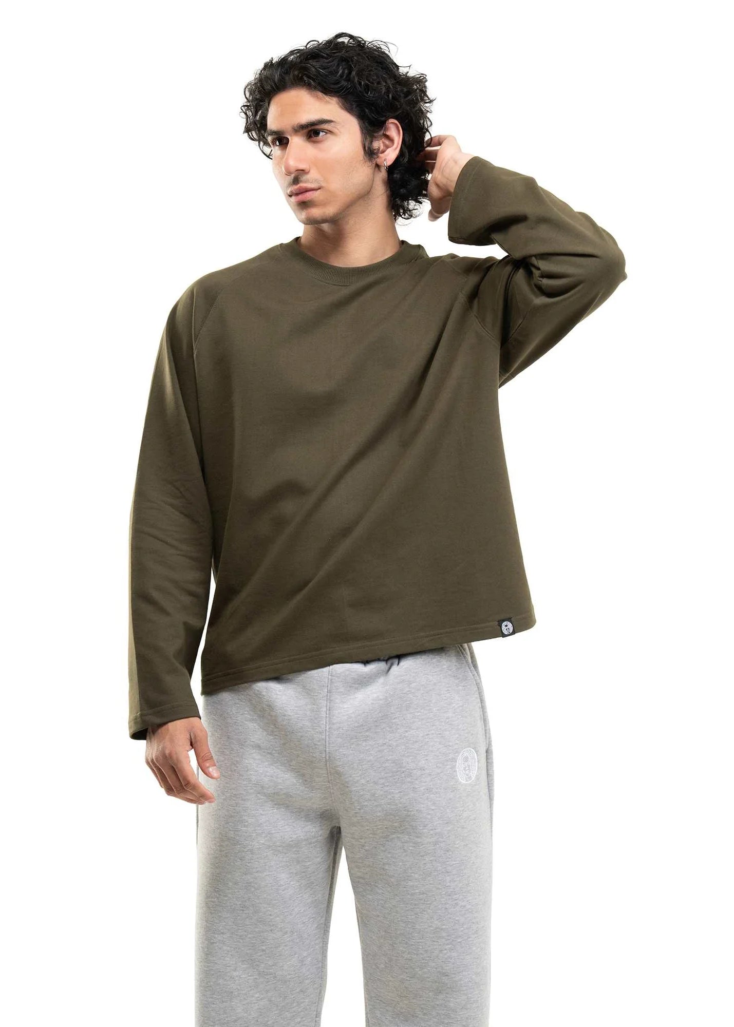 RAGLAN CROPPED TEE - MILITARY GREEN