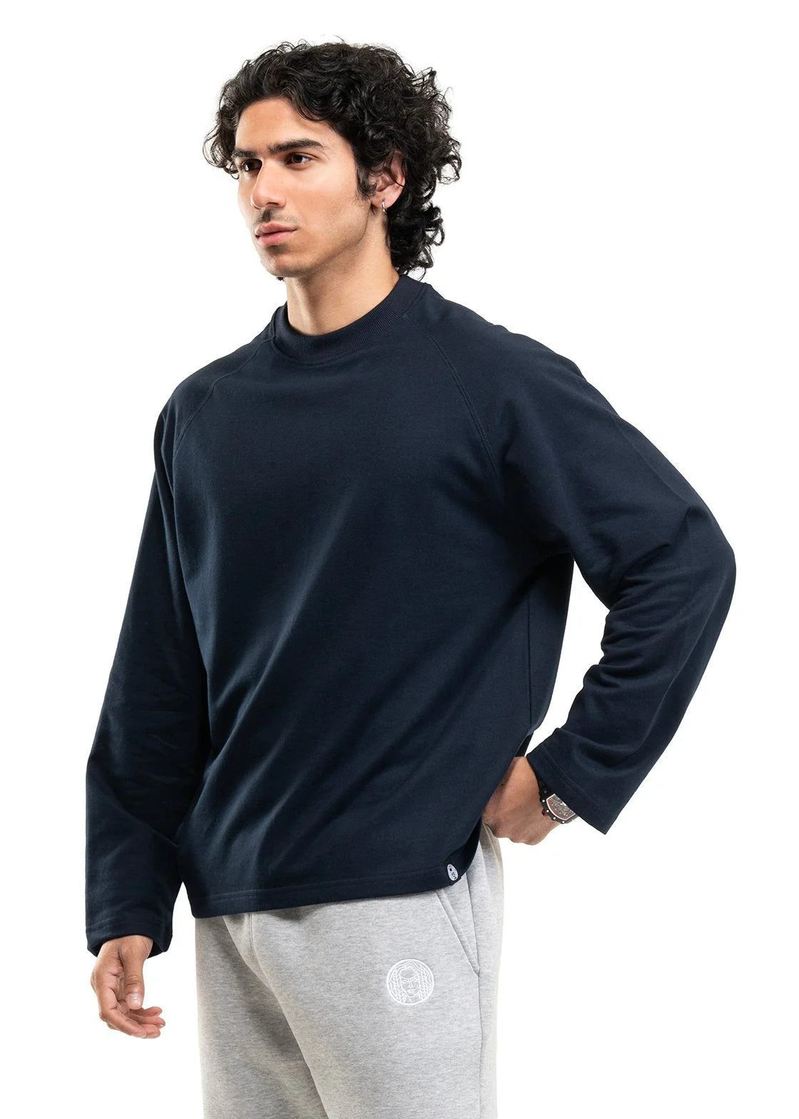 RAGLAN CROPPED TEE - NAVY