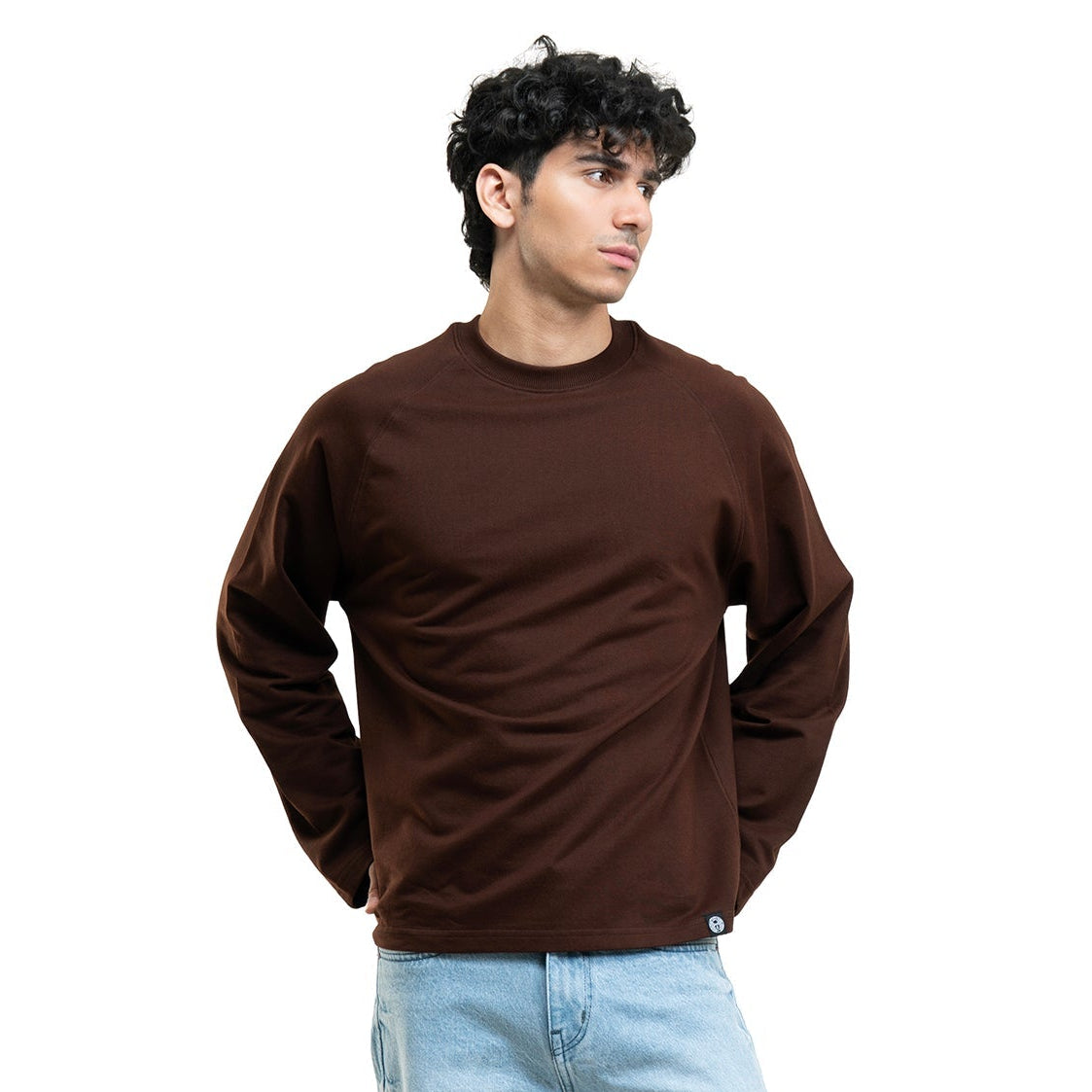 RAGLAN CROPPED TEE - COFFEE BROWN