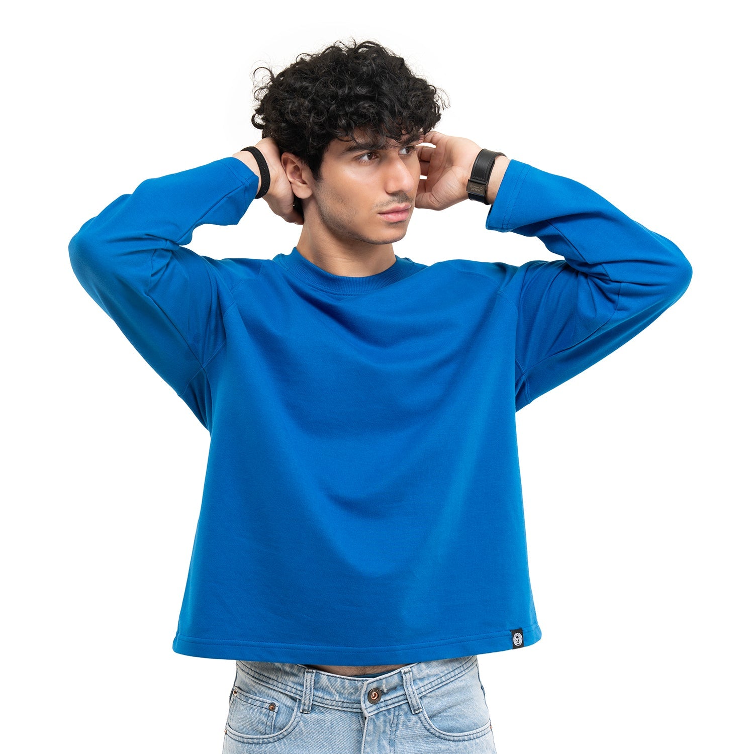 RAGLAN CROPPED TEE - ROYAL BLUE