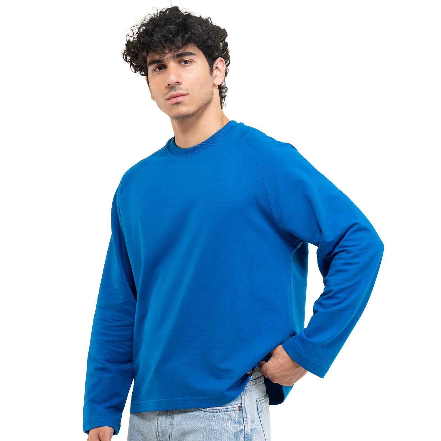 RAGLAN CROPPED TEE - ROYAL BLUE