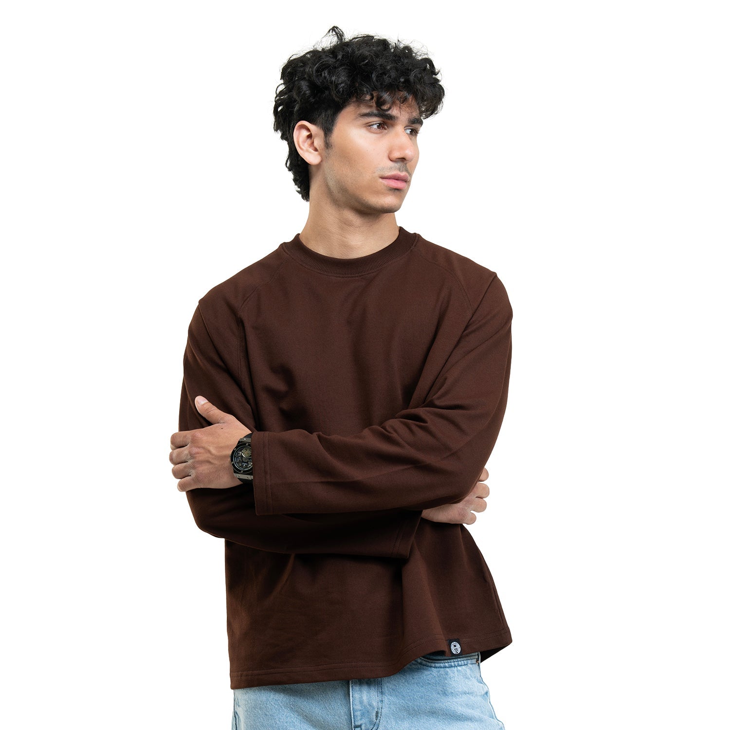 RAGLAN CROPPED TEE - COFFEE BROWN