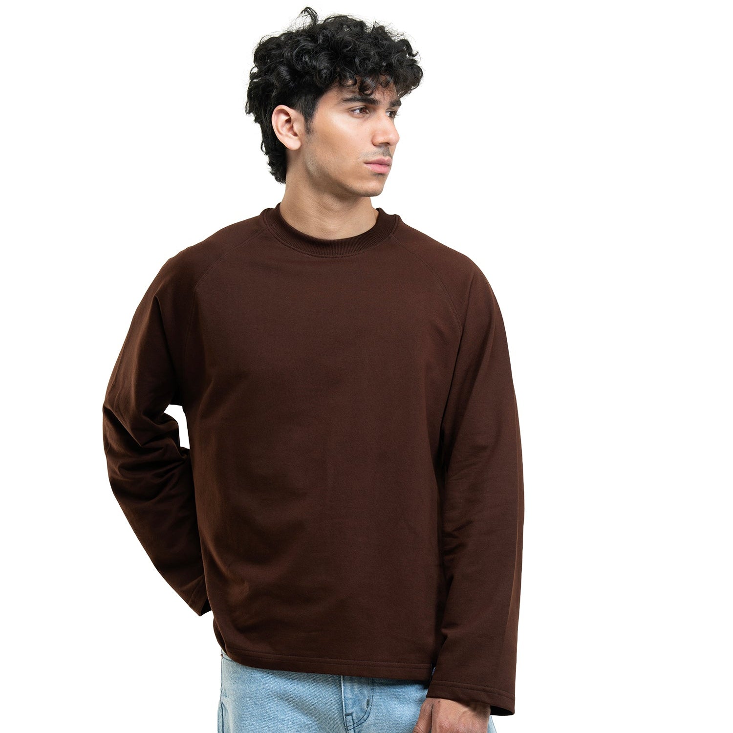 RAGLAN CROPPED TEE - COFFEE BROWN
