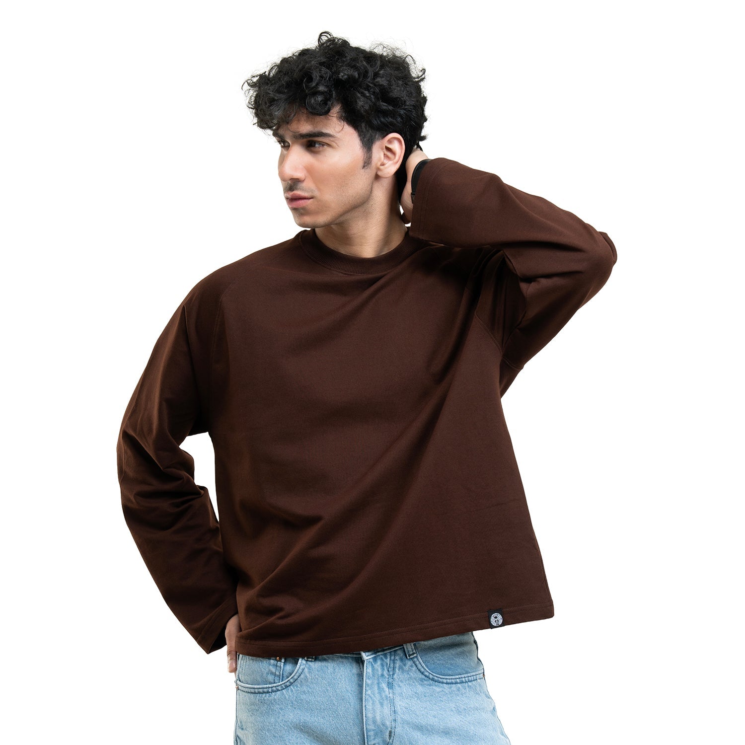 RAGLAN CROPPED TEE - COFFEE BROWN