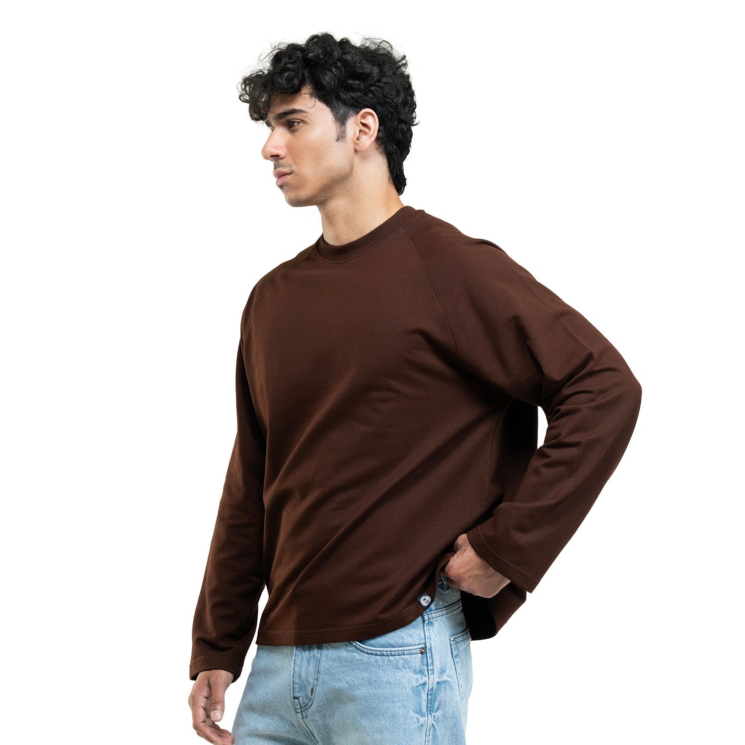 RAGLAN CROPPED TEE - COFFEE BROWN