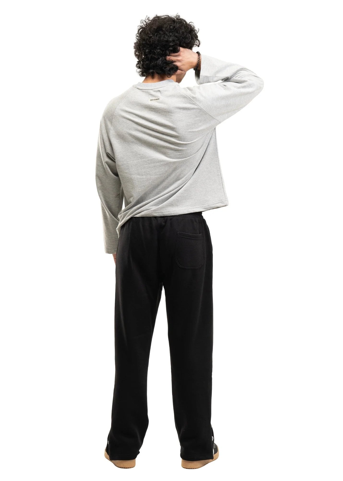 RAGLAN CROPPED TEE - MELANGE CREY