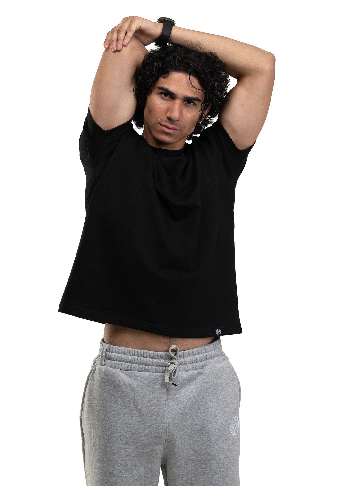 REGULAR CROPPED TEE - BLACK