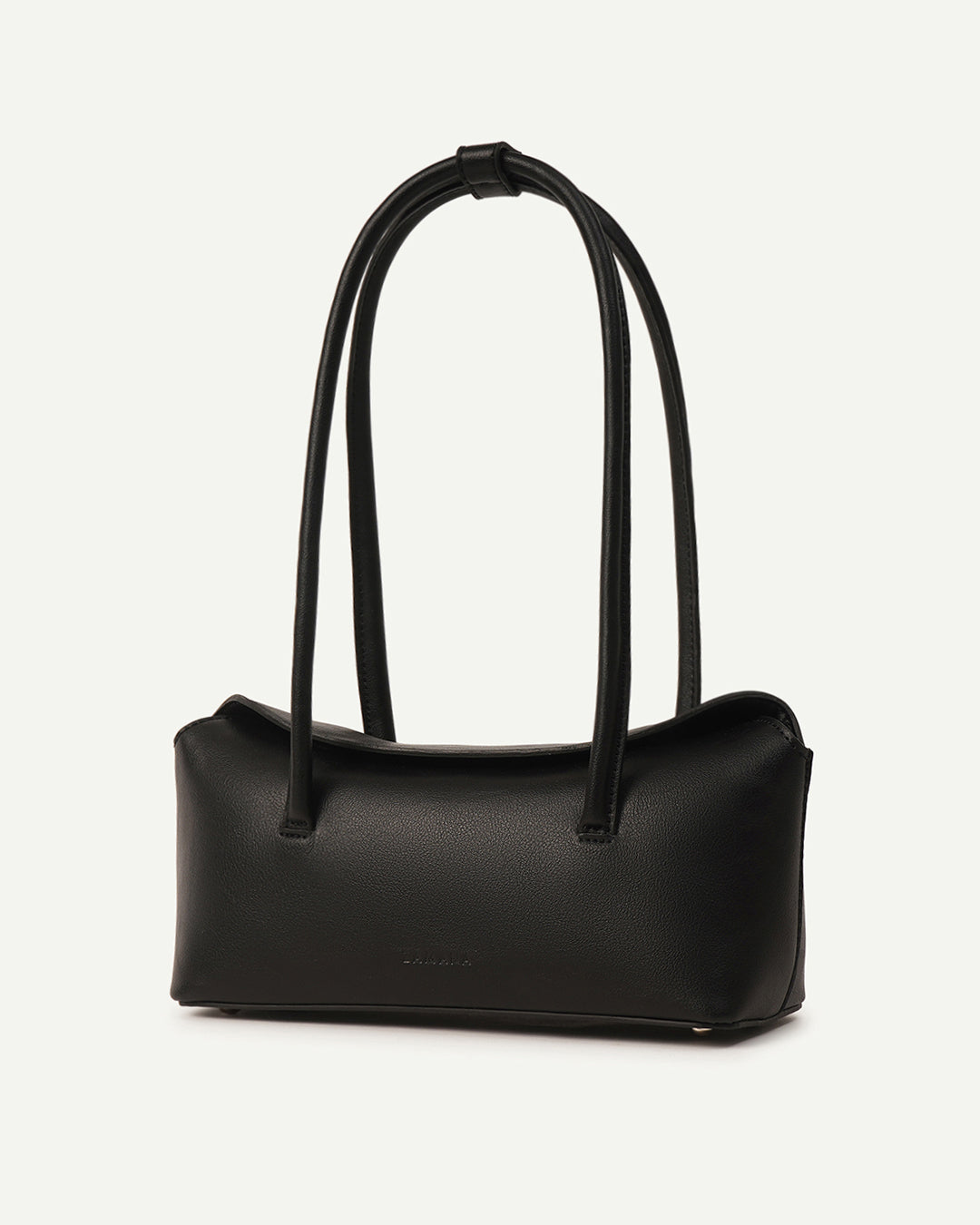 Black handbag with short top handles
