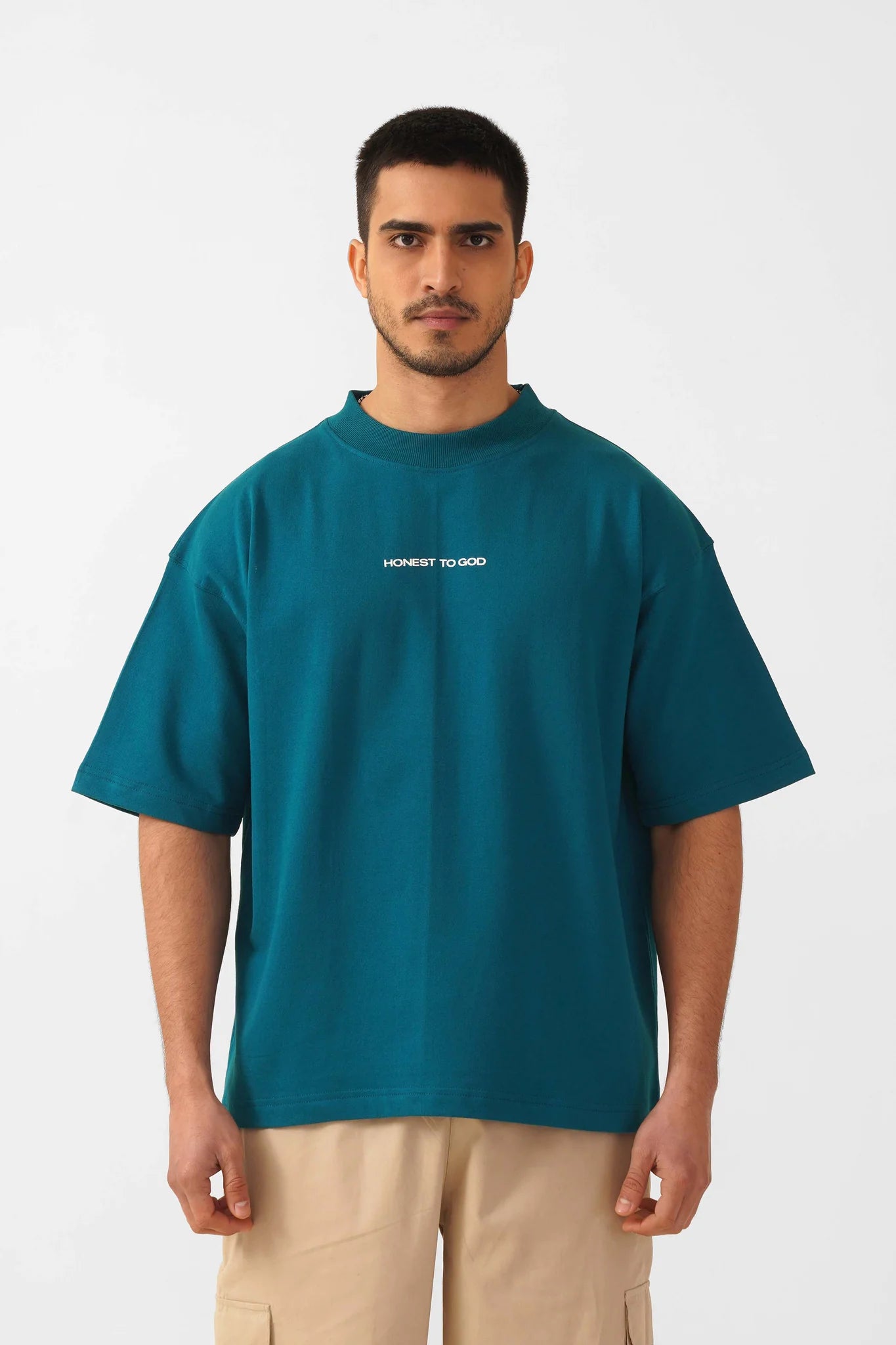 MIDNIGHT GREEN BOX FIT TEE