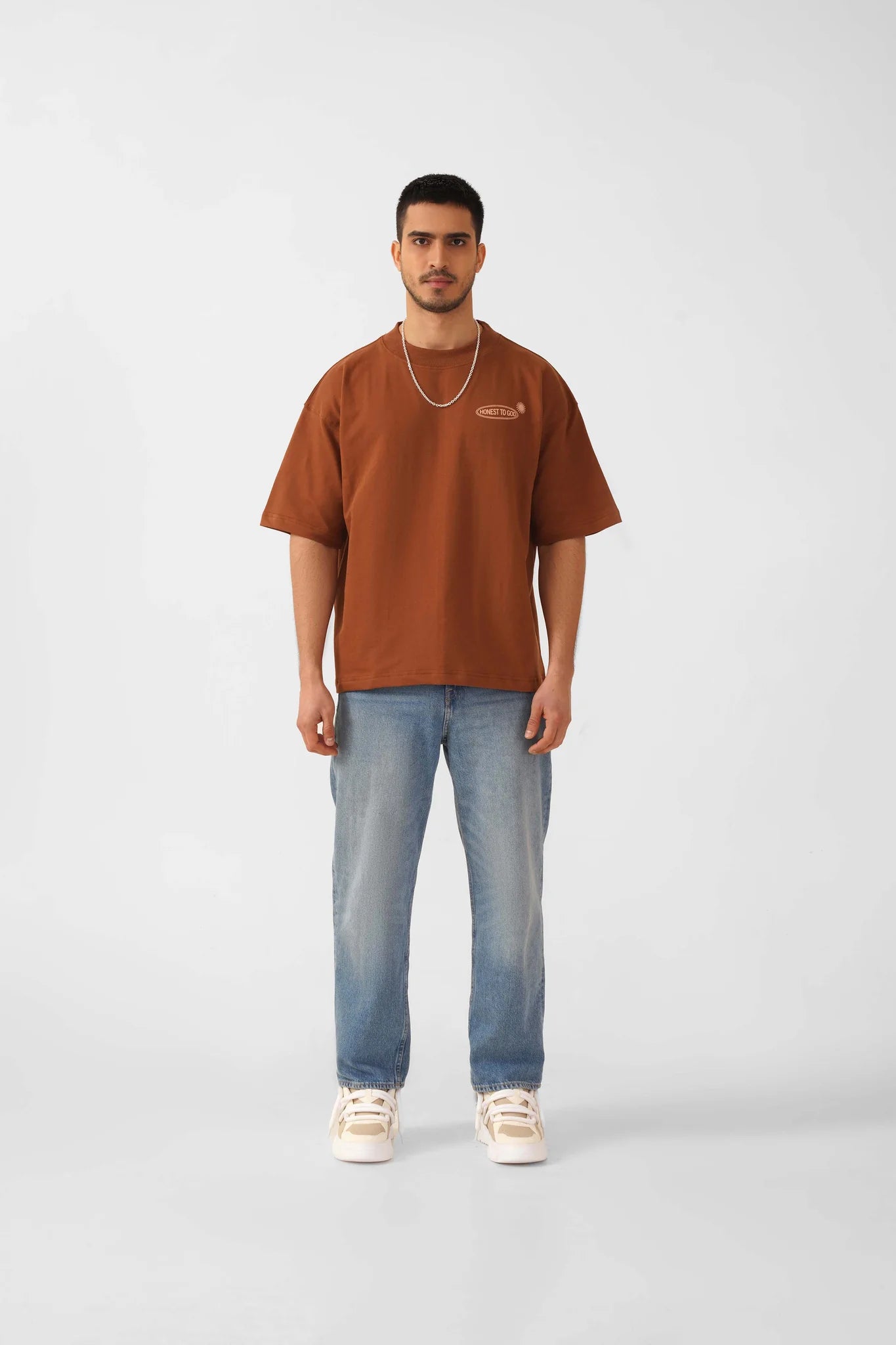 CINNABON BROWN BOX FIT TEE