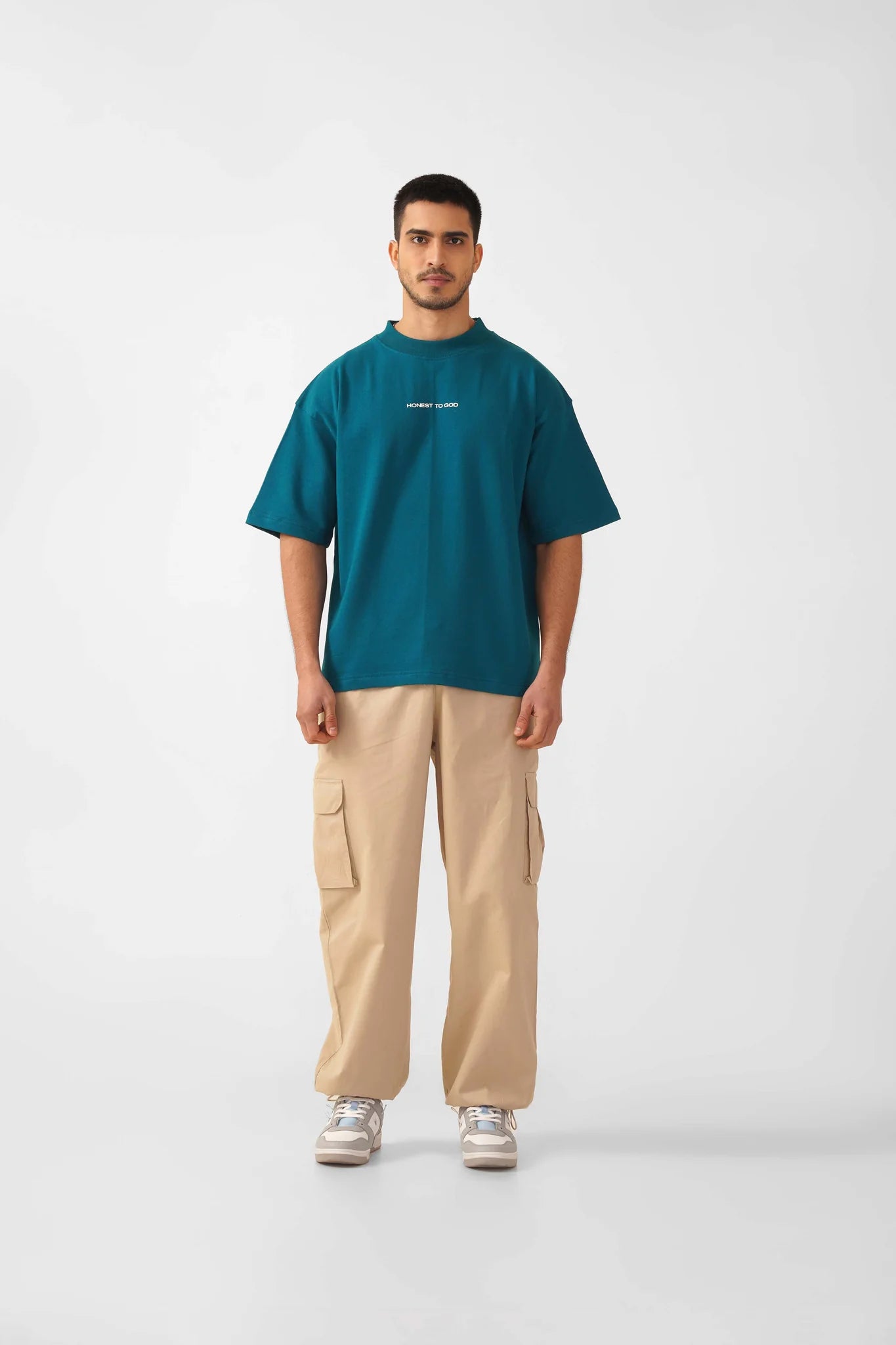 MIDNIGHT GREEN BOX FIT TEE