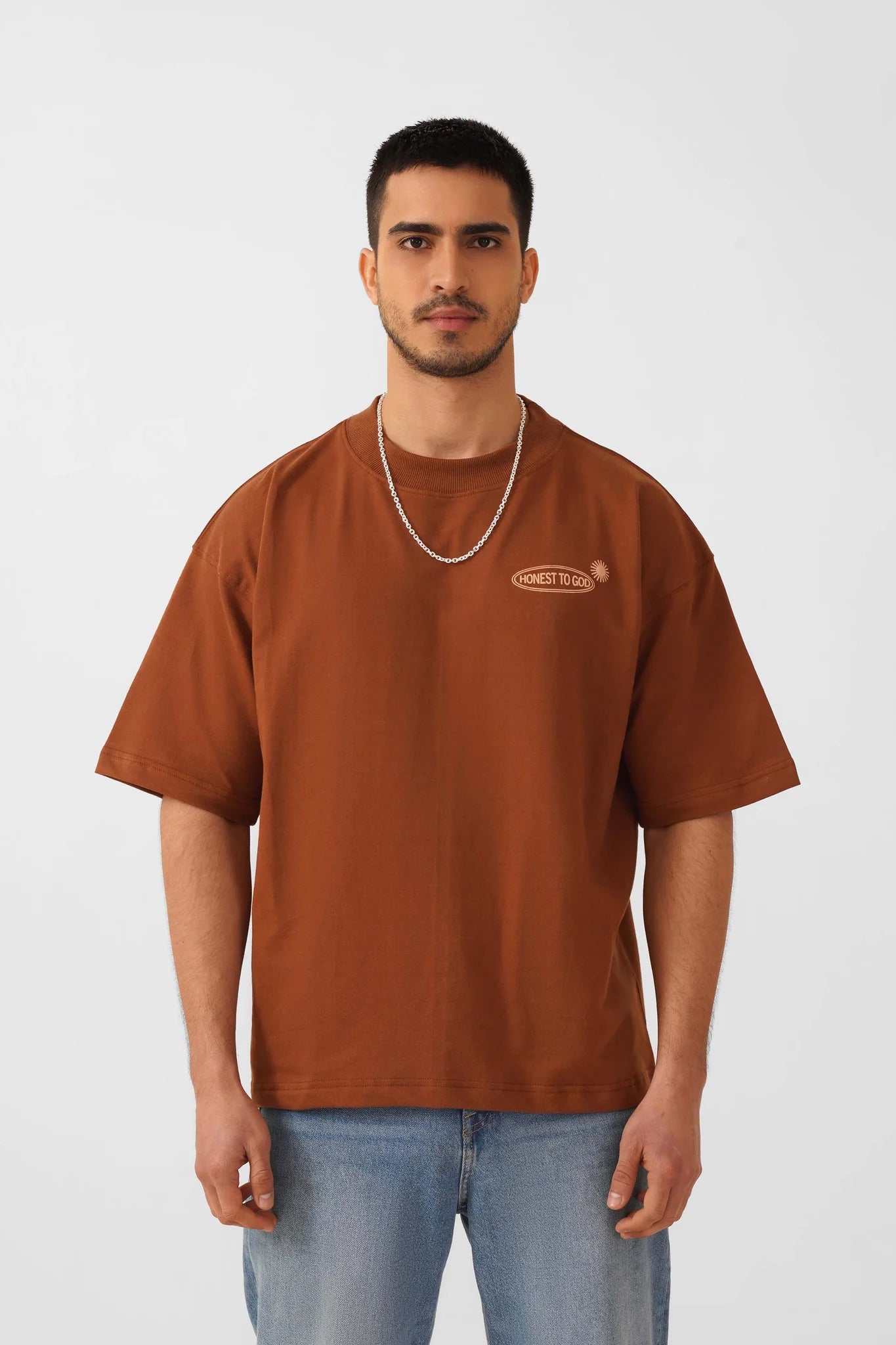CINNABON BROWN BOX FIT TEE